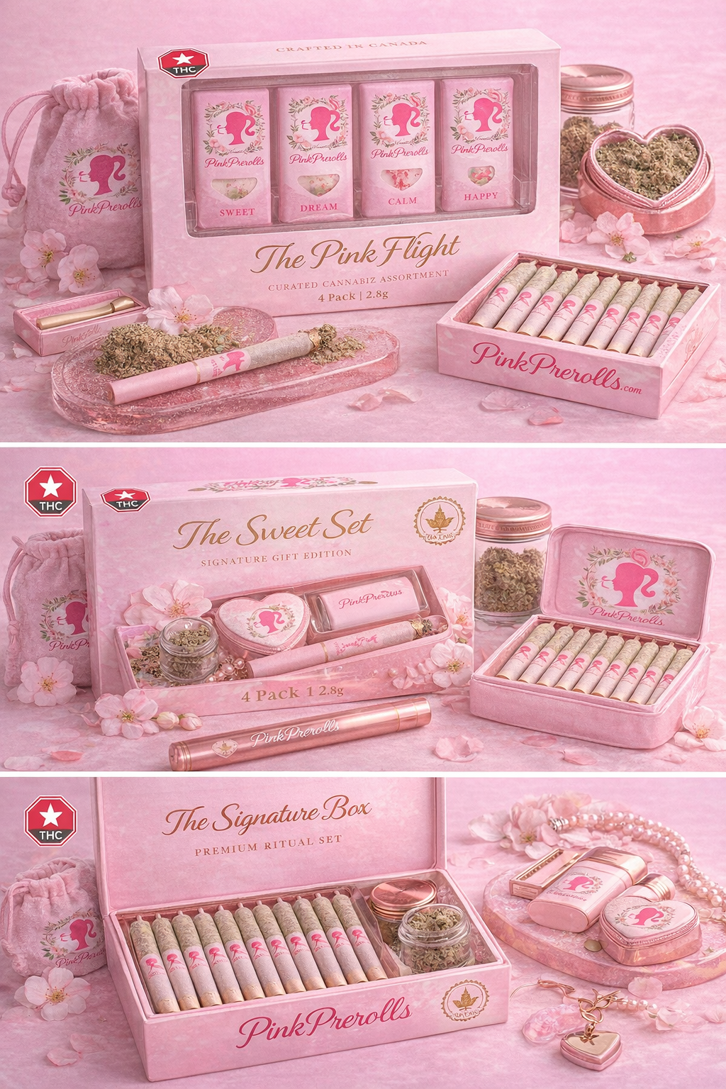 Pink PreRolls curated assortment and signature gift collection